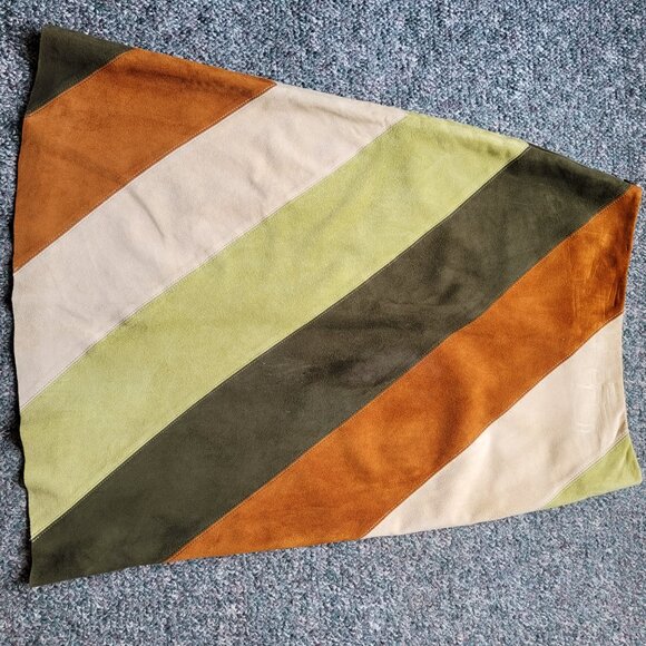 Rare Vintage Gap 1969 Striped Suede Midi Skirt Size 1 - Picture 4 of 9